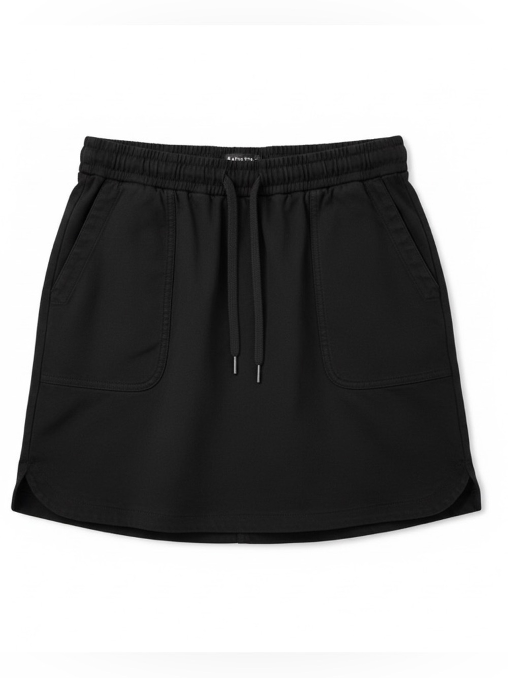 Athleta | Cotton Drawstring Black Pencil Mini Skirt Casual | Small